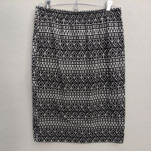 Aztec Black/White Skirt
